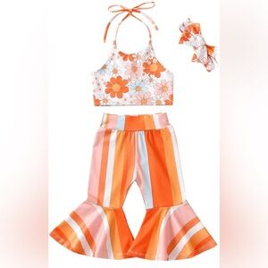 Halter & bell bottom flower outfit | 18-24 months